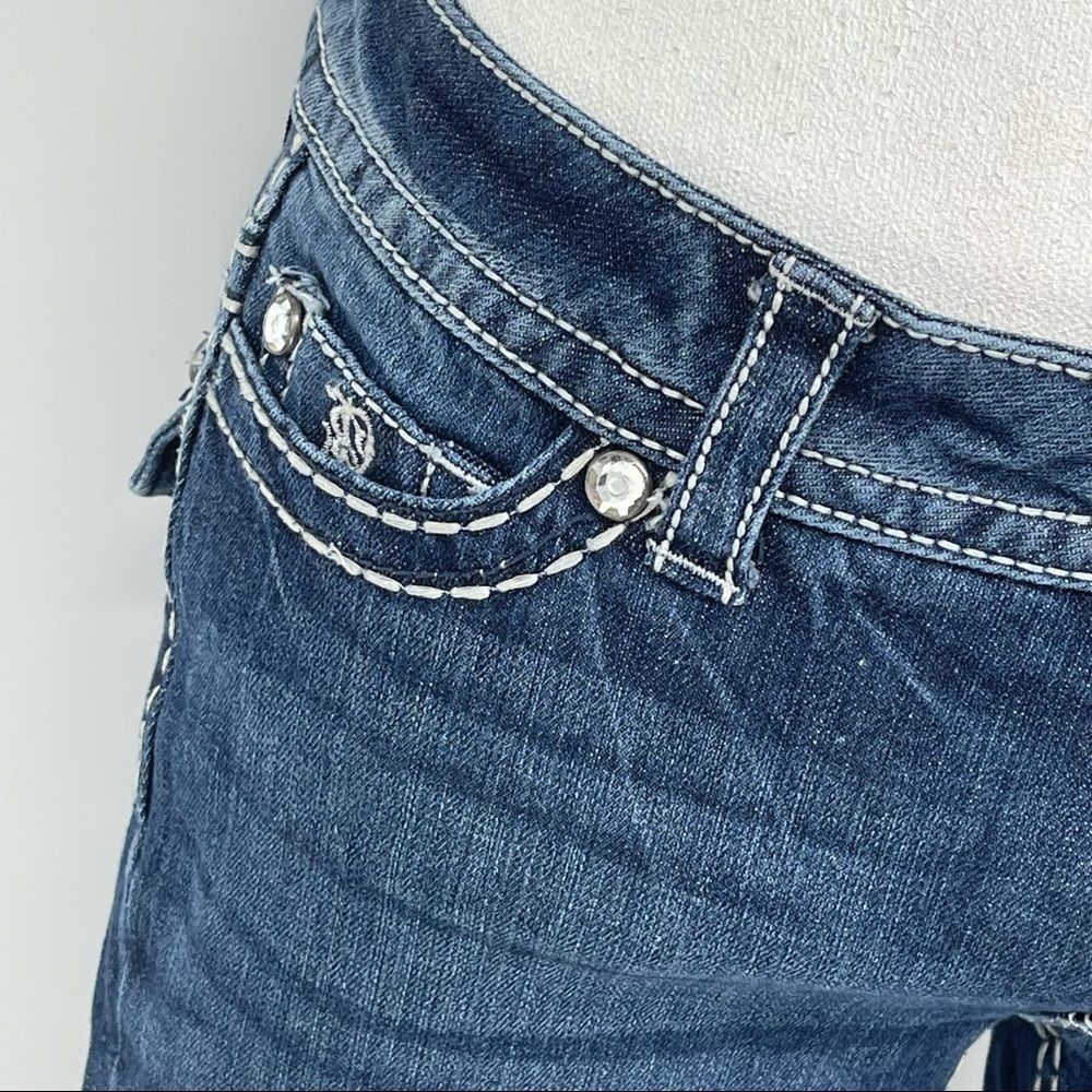 Paisley Sky Straight Leg Jeans with Flap Pockets | Size 4 - Picture 7 of 12